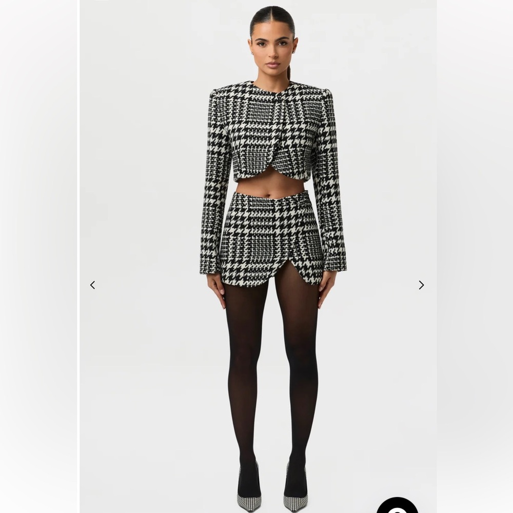 Naked Wardrobe Houndstooth Skirt Set - Picture 2 of 4